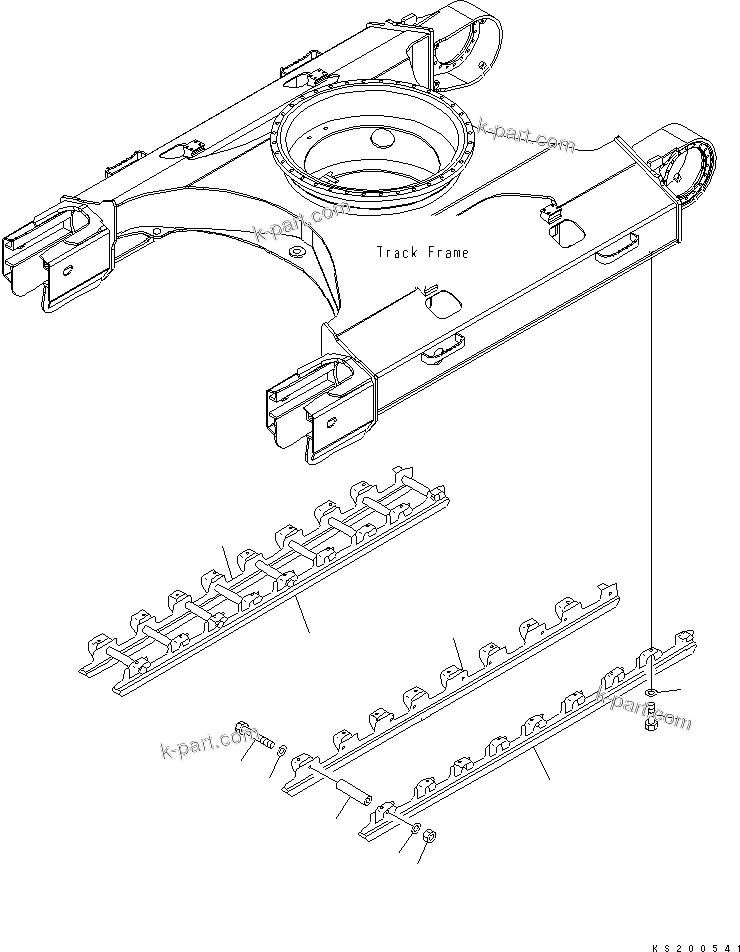 Komatsu parts book diagram for PC210NLC-8K S/N K50001-UP: TRACK FULL ROLLER GUARD