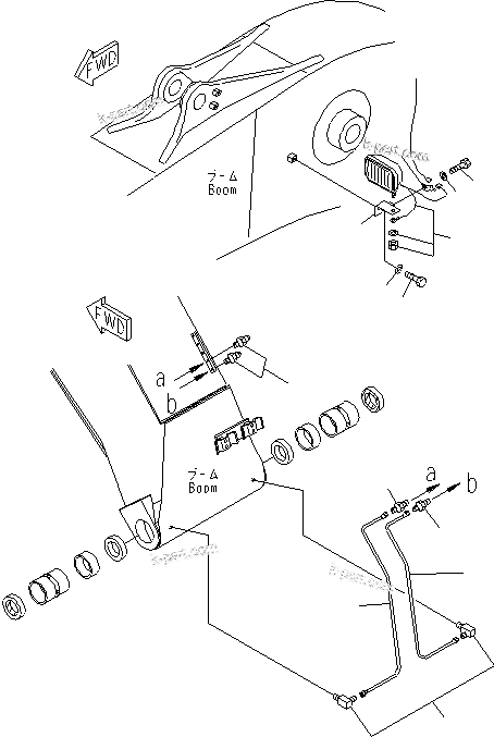 Komatsu parts book diagram for PC210NLC-8K S/N K50001-UP: BOOM (LUBRICATING LINE AND WORKING LAMP)