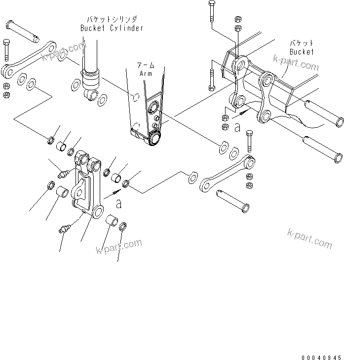 Komatsu parts book diagram for PC210NLC-8K S/N K50001-UP: ARM (BUCKET LINK) (WITH LIFTING EYE)