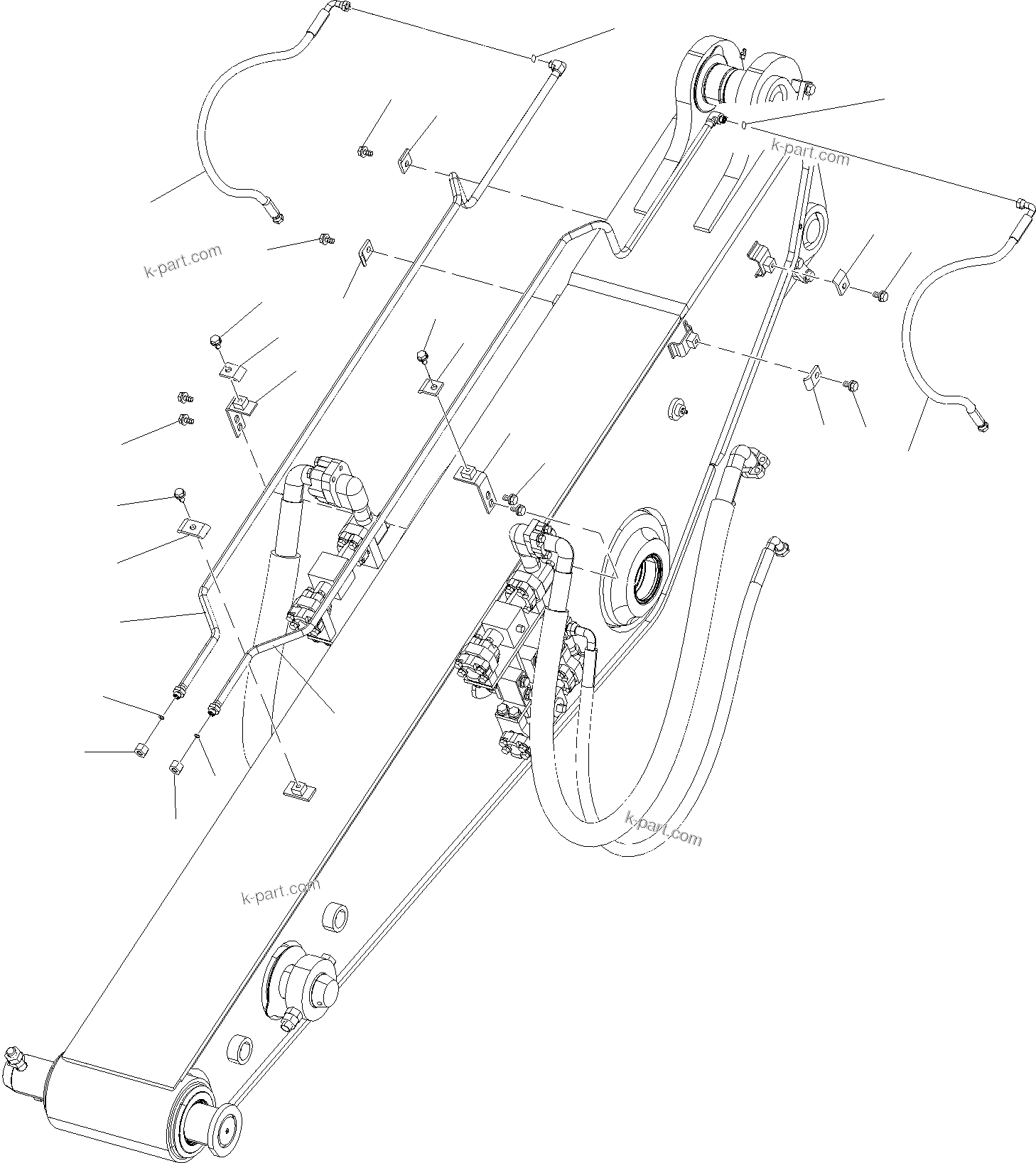 Komatsu parts book diagram for PC210NLC-8K S/N K50001-UP: QUICK COUPLER PIPING (FOR 1.8M ARM)