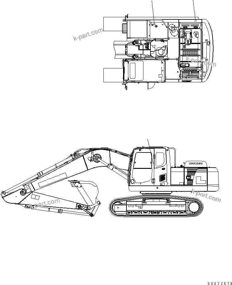 Komatsu parts book diagram for PC210NLC-8K S/N K50001-UP: MARKS AND PLATES  (FOR DPF) (#K52390-)
