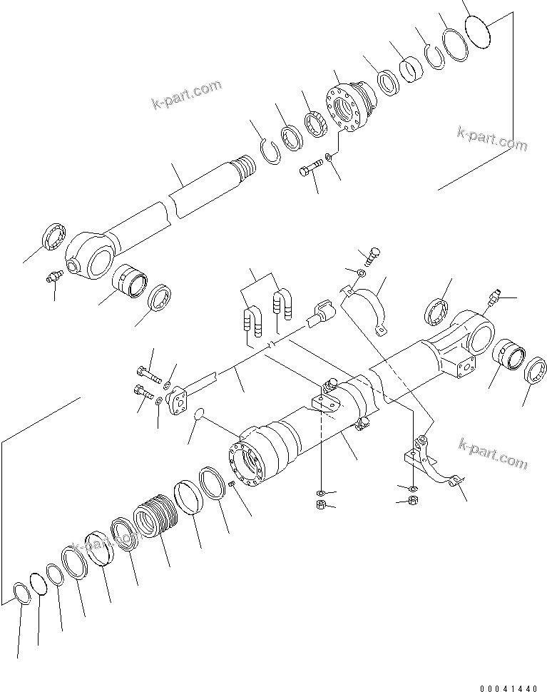 Komatsu parts book diagram for PC210NLC-8K S/N K50001-UP: BUCKET CYLINDER (INNER PARTS) (FOR 2.9M ARM)