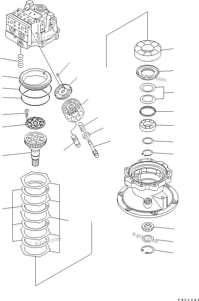 Komatsu parts book diagram for PC210NLC-8K S/N K50001-UP: SWING MOTOR (2/3) (#K50011-K51120)