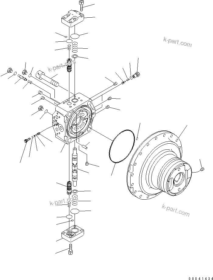 Komatsu parts book diagram for PC210NLC-8K S/N K50001-UP: TRAVEL MOTOR (1/2)