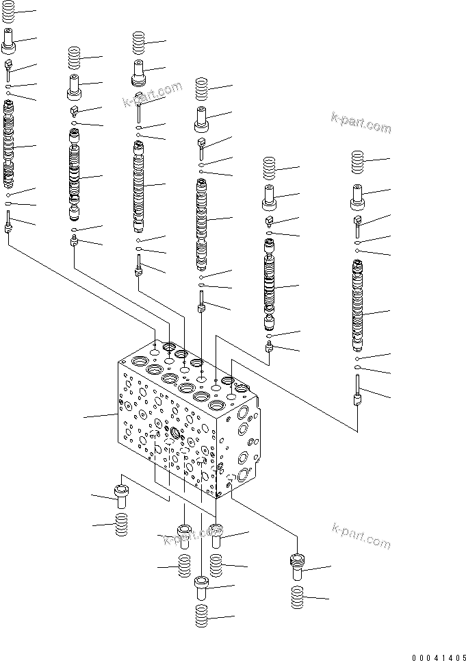 Komatsu parts book diagram for PC210NLC-8K S/N K50001-UP: MAIN VALVE (1-ACTUATOR) (1/19)