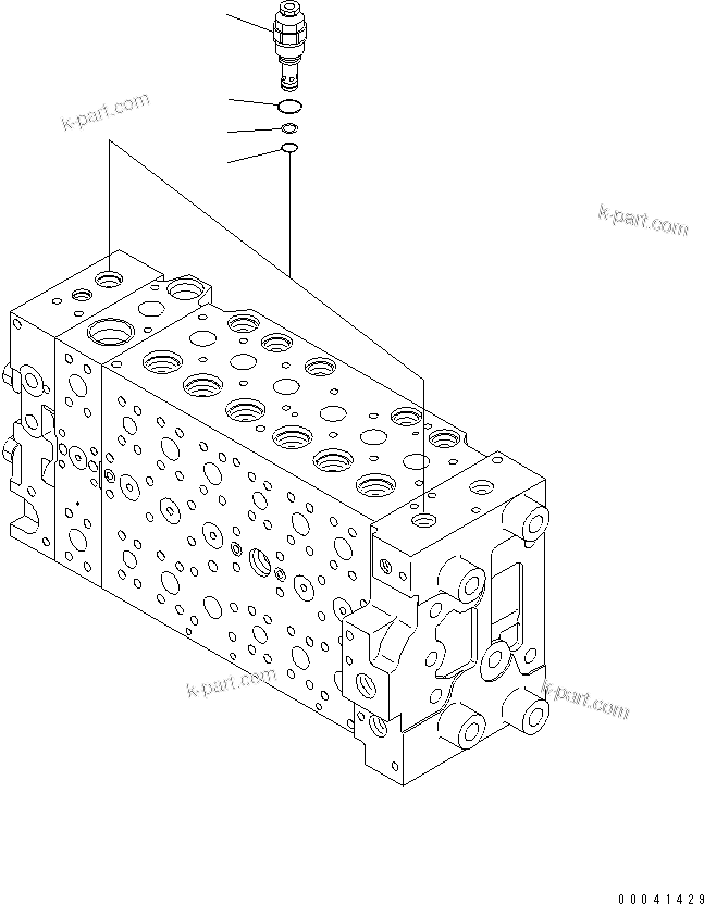 Komatsu parts book diagram for PC210NLC-8K S/N K50001-UP: MAIN VALVE (1-ACTUATOR) (9/19)