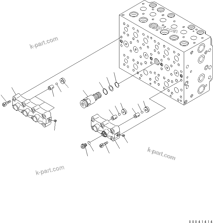 Komatsu parts book diagram for PC210NLC-8K S/N K50001-UP: MAIN VALVE (2-ACTUATOR) (10/21) (FOR 2-PIECE BOOM)