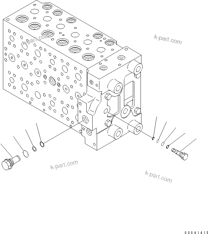 Komatsu parts book diagram for PC210NLC-8K S/N K50001-UP: MAIN VALVE (2-ACTUATOR) (11/21)