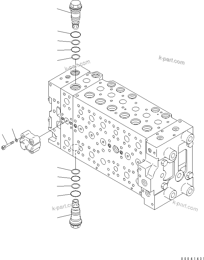 Komatsu parts book diagram for PC210NLC-8K S/N K50001-UP: MAIN VALVE (1-ACTUATOR) (17/19)