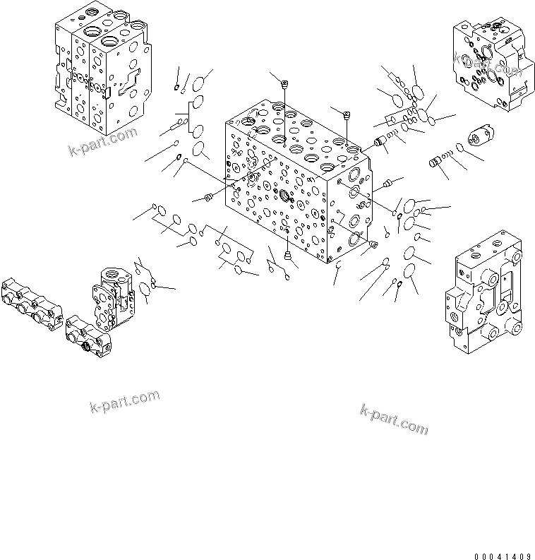 Komatsu parts book diagram for PC210NLC-8K S/N K50001-UP: MAIN VALVE (2-ACTUATOR) (5/21)