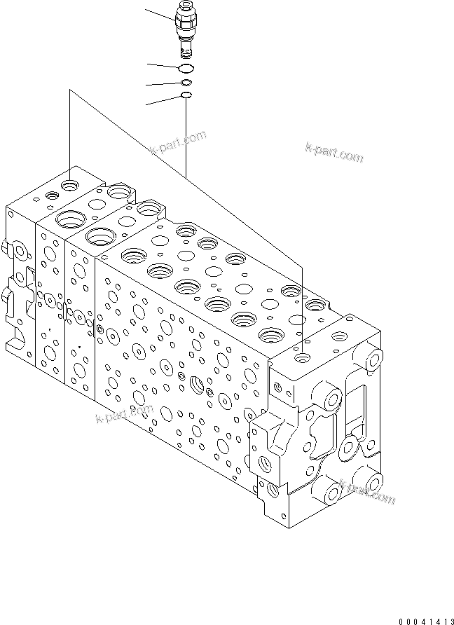 Komatsu parts book diagram for PC210NLC-8K S/N K50001-UP: MAIN VALVE (2-ACTUATOR) (9/21)