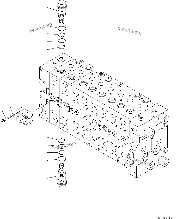 Komatsu parts book diagram for PC210NLC-8K S/N K50001-UP: MAIN VALVE (2-ACTUATOR) (17/21)