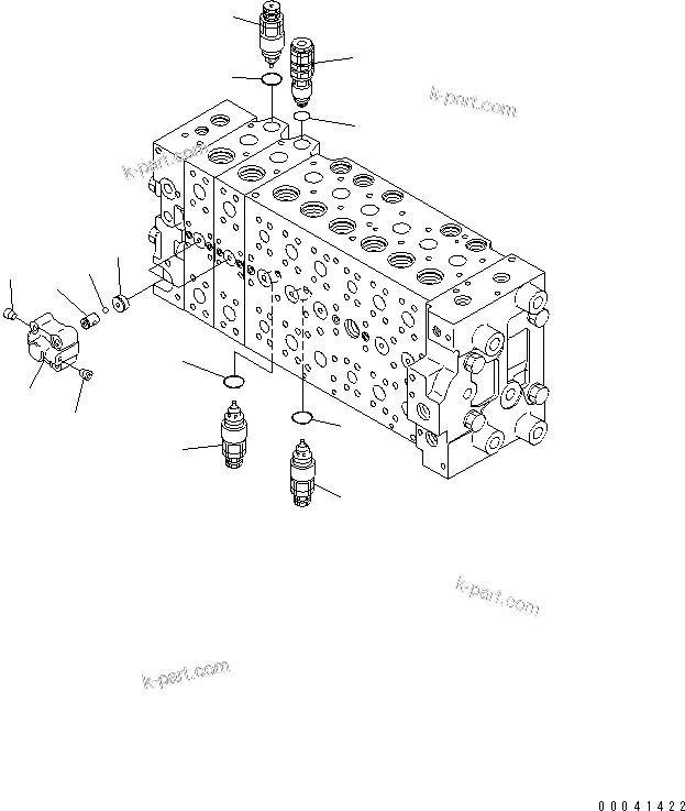 Komatsu parts book diagram for PC210NLC-8K S/N K50001-UP: MAIN VALVE (2-ACTUATOR) (18/21)