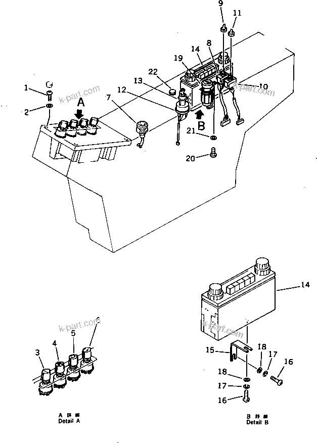 Komatsu parts book diagram for PC220LC-3 S/N 20001-UP: INSTRUMENT PANEL (1/2) (FOR LONG LEVER CONTROL)(#21556-)