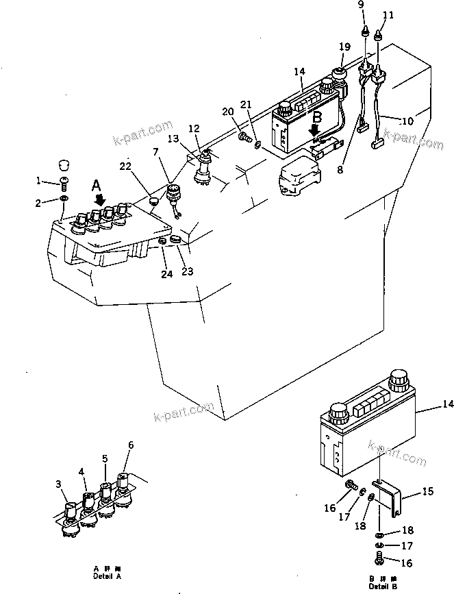 Komatsu parts book diagram for PC220LC-3 S/N 20001-UP: INSTRUMENT PANEL(1/2)(FOR WRIST CONTROL)(WITH AUTO DECELERATION ? SWING MECHANICAL BRAKE ? 3-STAGE)(#21556-)