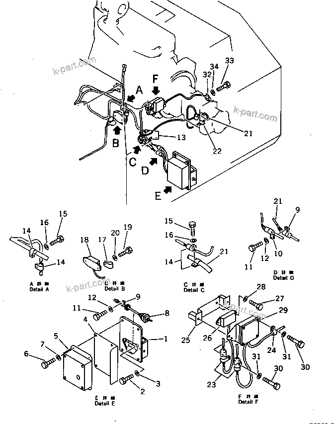 Komatsu parts book diagram for PC220LC-3 S/N 20001-UP: ELECTRICAL SYSTEM (WIRING) (2/2) (WITH AUTO DECELERATION ? SWING  MECHANICAL BRAKE ? 3-STAGE)(#20365-21555)