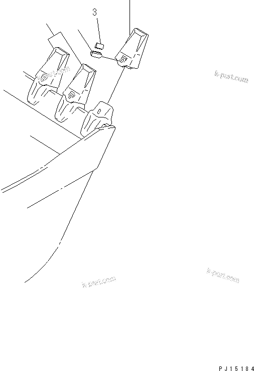 Komatsu parts book diagram for PC220LC-3 S/N 20001-UP: LONG LIFE TOOTH