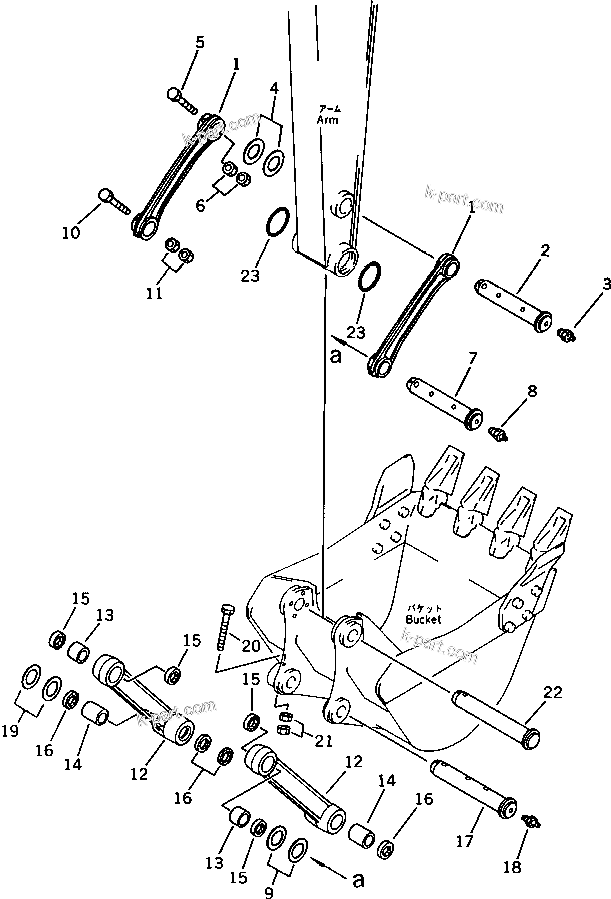 Komatsu parts book diagram for PC220LC-3 S/N 20001-UP: LINK (FOR 40 FEET LONG FRONT)