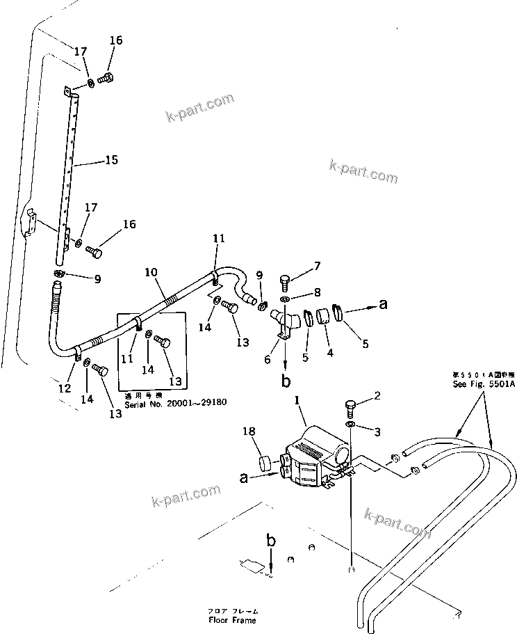 Komatsu parts book diagram for PC220LC-3 S/N 20001-UP: DEFROSTER(#21556-)
