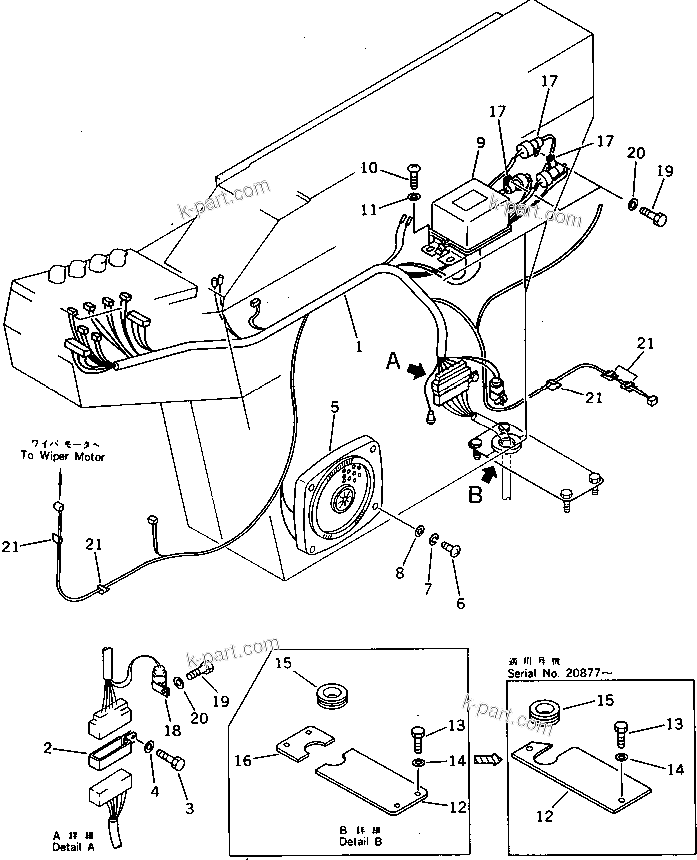 Komatsu parts book diagram for PC220LC-3 S/N 20001-UP: INSTRUMENT PANEL(2/2)(FOR WRIST CONTROL)(WITH AUTO DECELERATION ? SWING MECHANICAL BRAKE ? 3-STAGE)(#20001-21555)