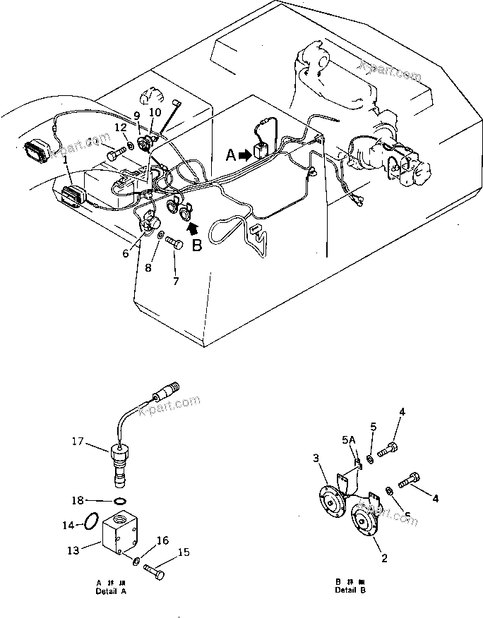Komatsu parts book diagram for PC220LC-3 S/N 20001-UP: ELECTRICAL SYSTEM (RELATED PARTS)(#20001-21707)