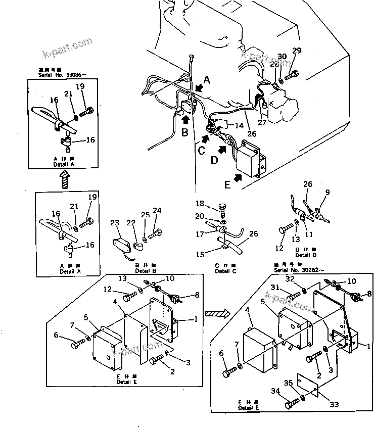Komatsu parts book diagram for PC220LC-3 S/N 20001-UP: ELECTRICAL SYSTEM (WIRING) (2/2) (WITH AUTO DECELERATION ? SWING  MECHANICAL BRAKE ? 3-STAGE)(#21556-)