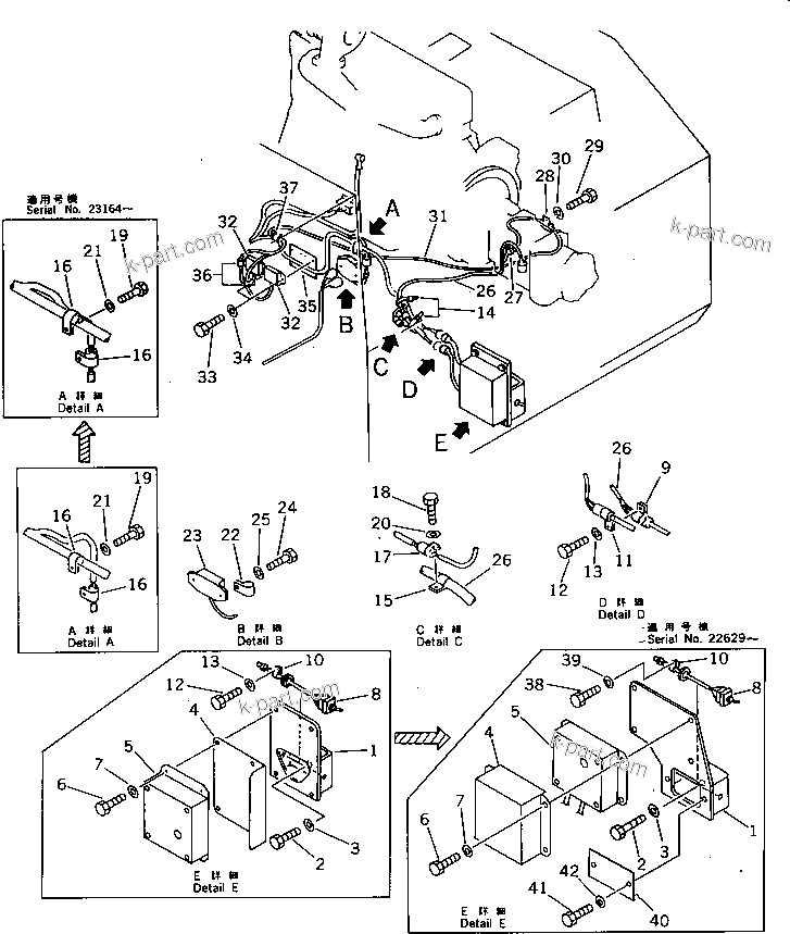 Komatsu parts book diagram for PC220LC-3 S/N 20001-UP: ELECTRICAL SYSTEM(WIRING)(2/2)(WITHOUT AUTO DECELERATION) (WITH  SWING MECHANICAL BRAKE ? 3-STAGE)(#21556-)
