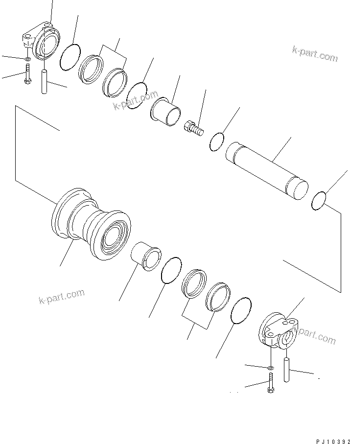 Komatsu parts book diagram for PC220LC-3 S/N 20001-UP: TRACK ROLLER(#20001-23219)