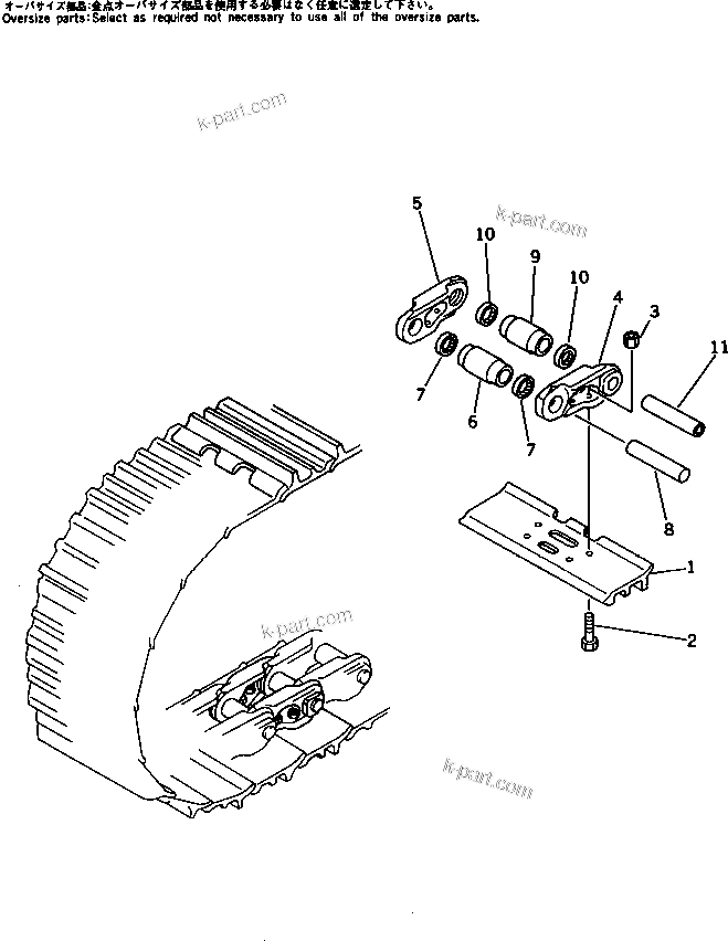 Komatsu parts book diagram for PC220LC-3 S/N 20001-UP: TRACK SHOE (TRIPLE GROUSER WITH HOLE)(#20001-23322)