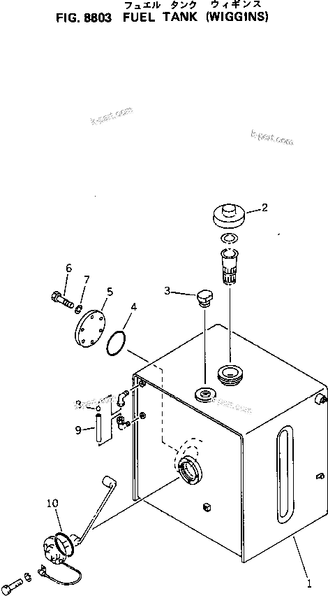 Komatsu parts book diagram for PC220LC-3 S/N 20001-UP: FUEL TANK (WIGGINS)