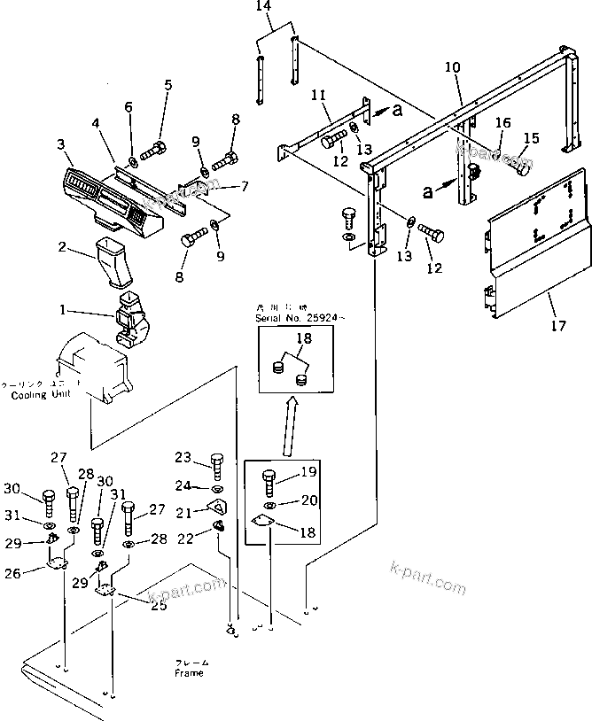 Komatsu parts book diagram for PC220LC-3 S/N 20001-UP: AIR PIPING AND AIR CONDITIONER RELATED PARTS(#20001-22133)