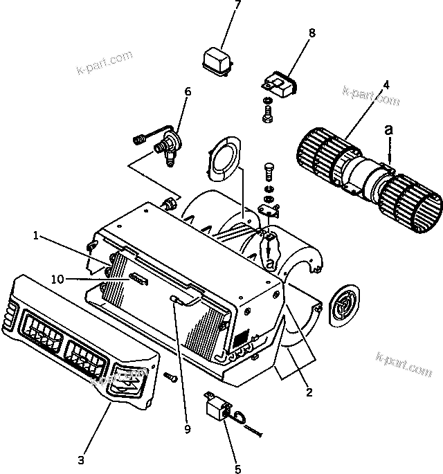 Komatsu parts book diagram for PC220LC-3 S/N 20001-UP: COOLING UNIT (CAR COOLER)