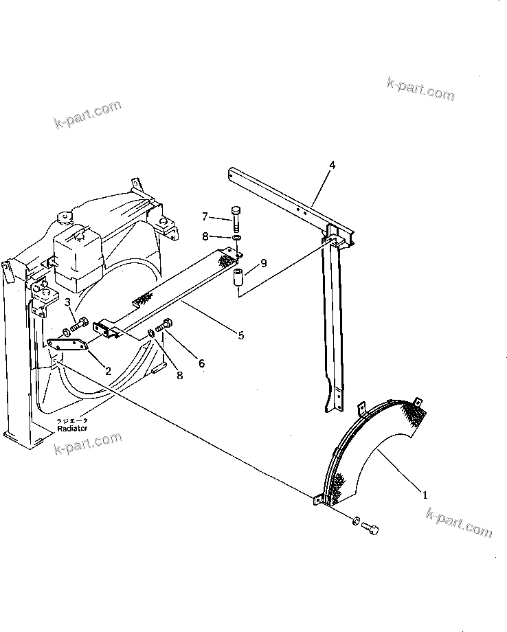 Komatsu parts book diagram for PC220LC-3 S/N 20001-UP: RADIATOR GUARD (REGULATION OF SWEDEN)(#21708-)