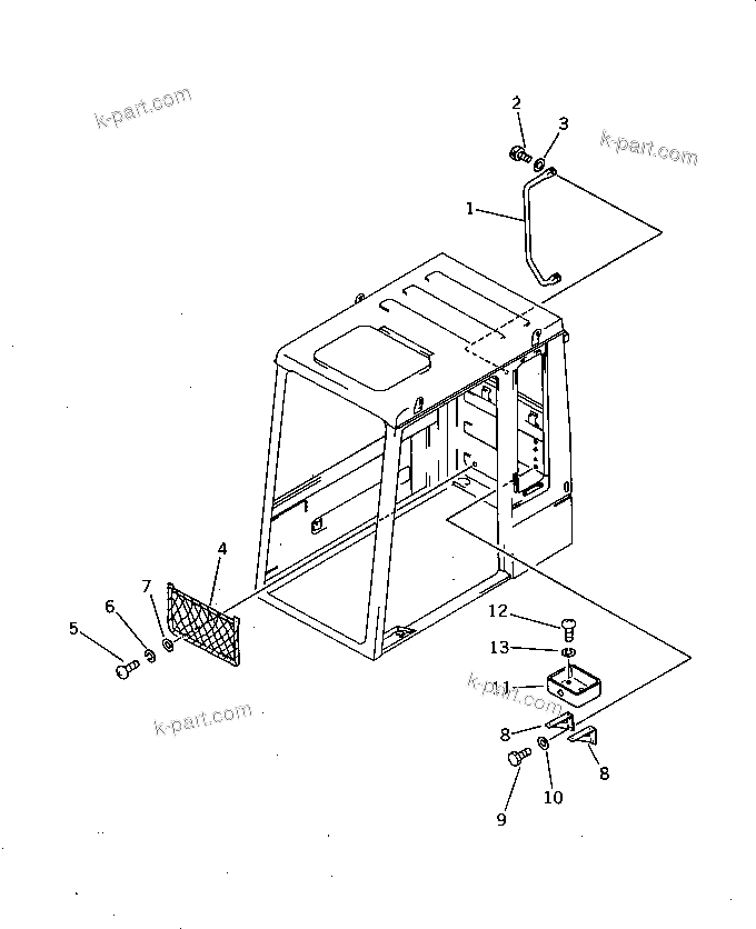 Komatsu parts book diagram for PC220LC-3 S/N 20001-UP: OPERATOR'S CAB (2/2) (REGULATION OF SWEDEN)(#20001-20361)