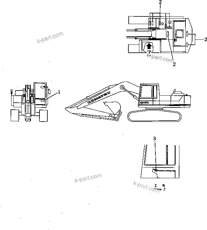 Komatsu parts book diagram for PC220LC-3 S/N 20001-UP: MARKS AND PLATES (REGULATION OF SWEDEN)