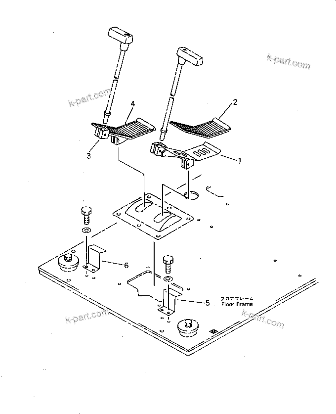 Komatsu parts book diagram for PC220LC-3 S/N 20001-UP: TRAVEL PEDAL (FOR USA ? CANADA)(#21570-)