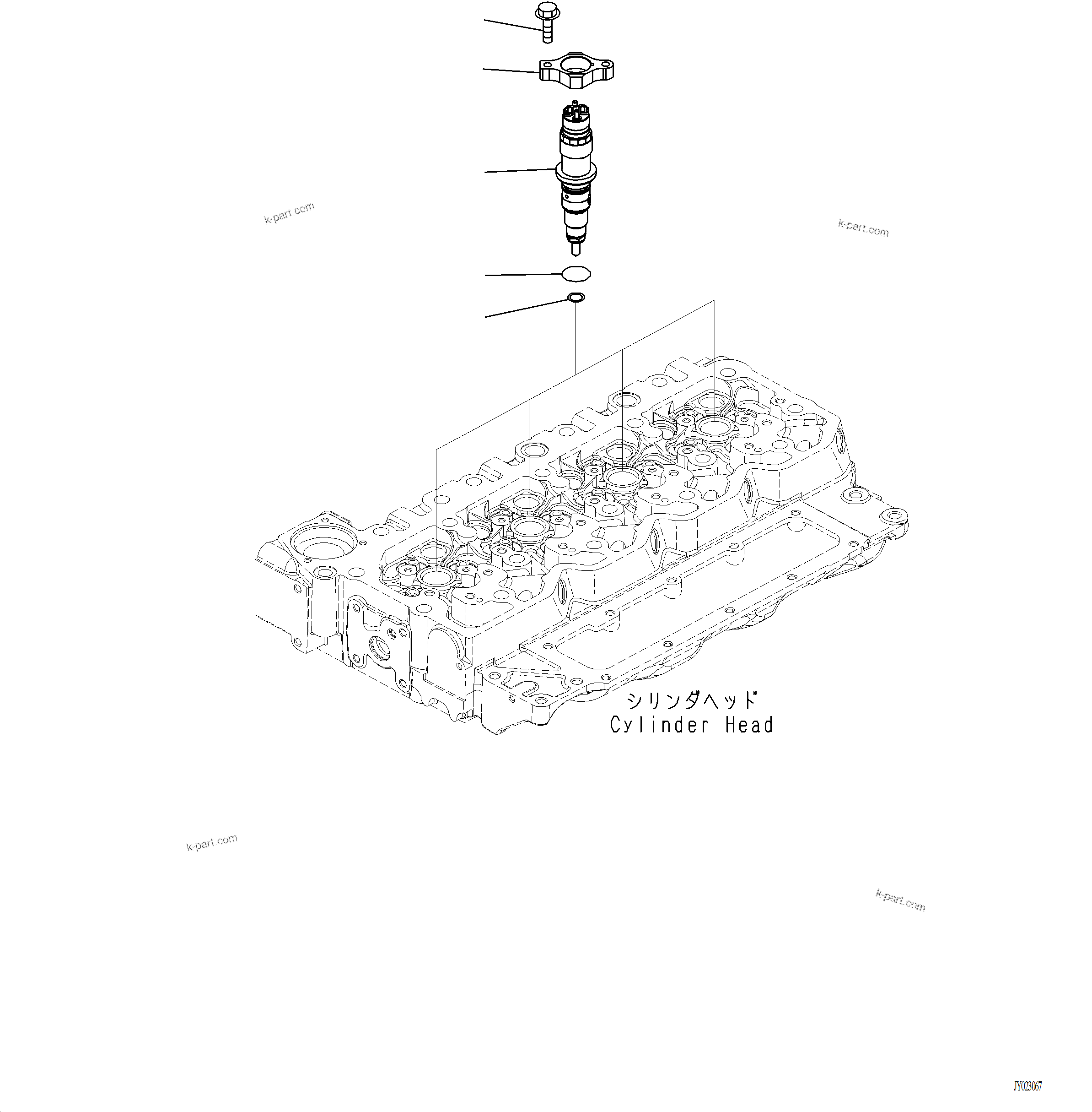 Komatsu parts book diagram for PC220LCi-12 S/N A15001: A4219-001001 FUEL INJECTOR
