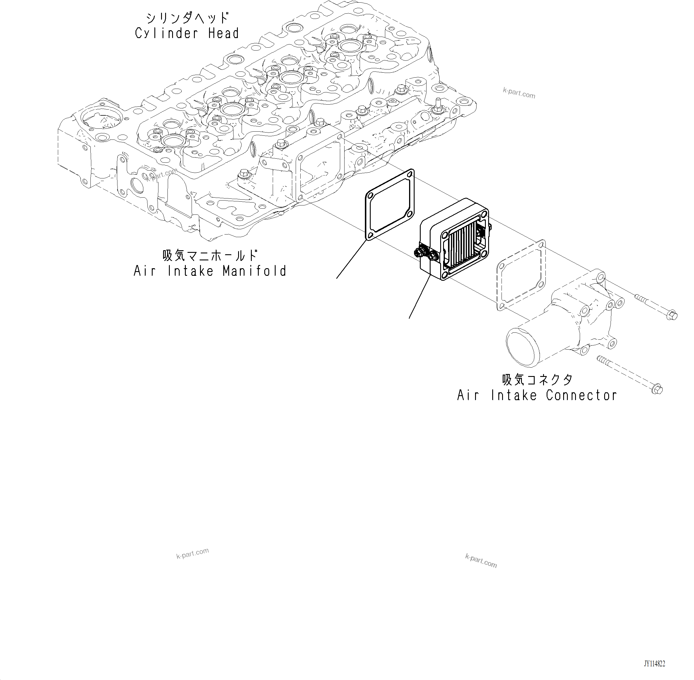Komatsu parts book diagram for PC220LCi-12 S/N A15001: AAH00-001001 AIR INTAKE HEATER