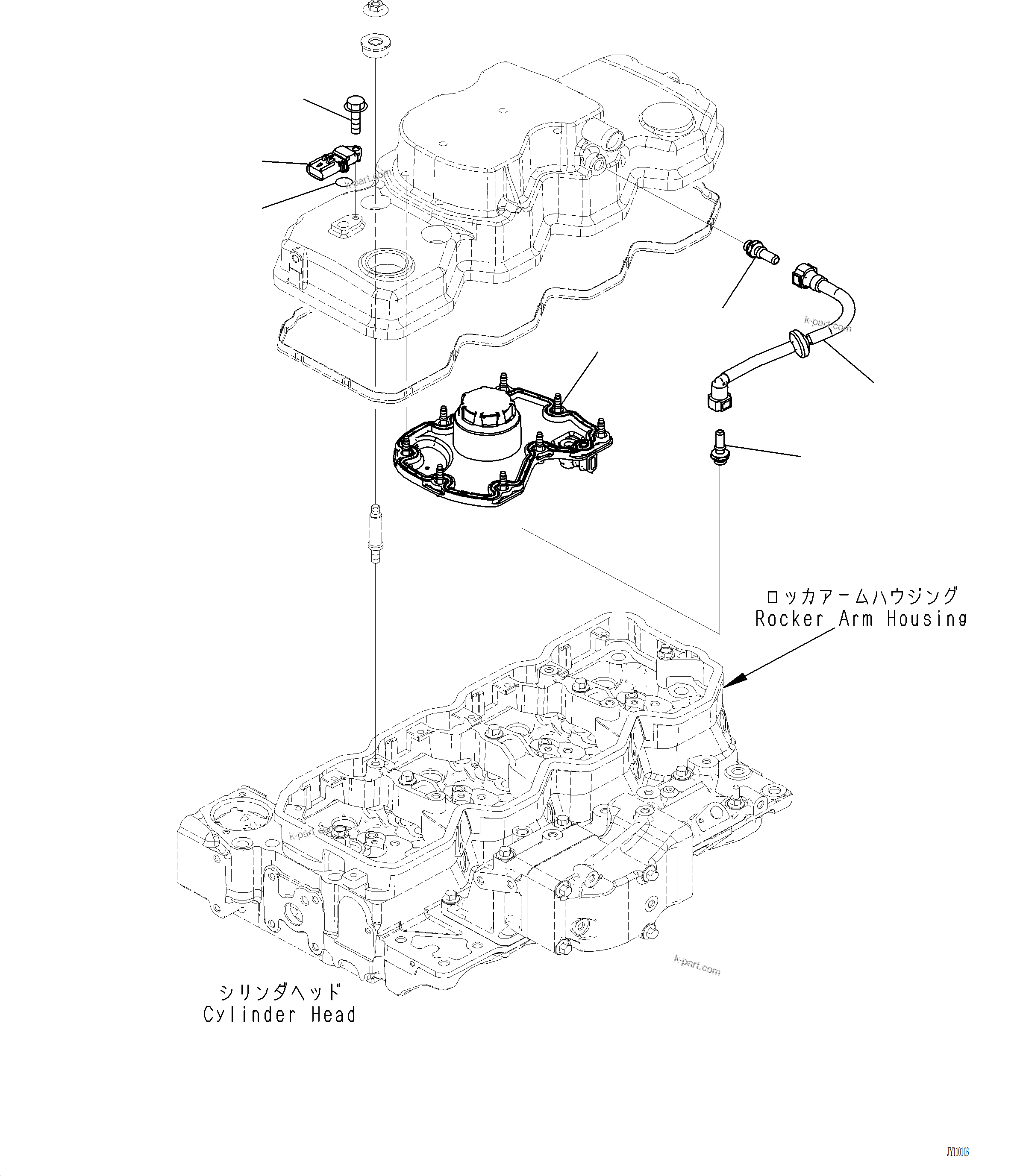 Komatsu parts book diagram for PC220LCi-12 S/N A15001: ABR00-001001 BREATHER