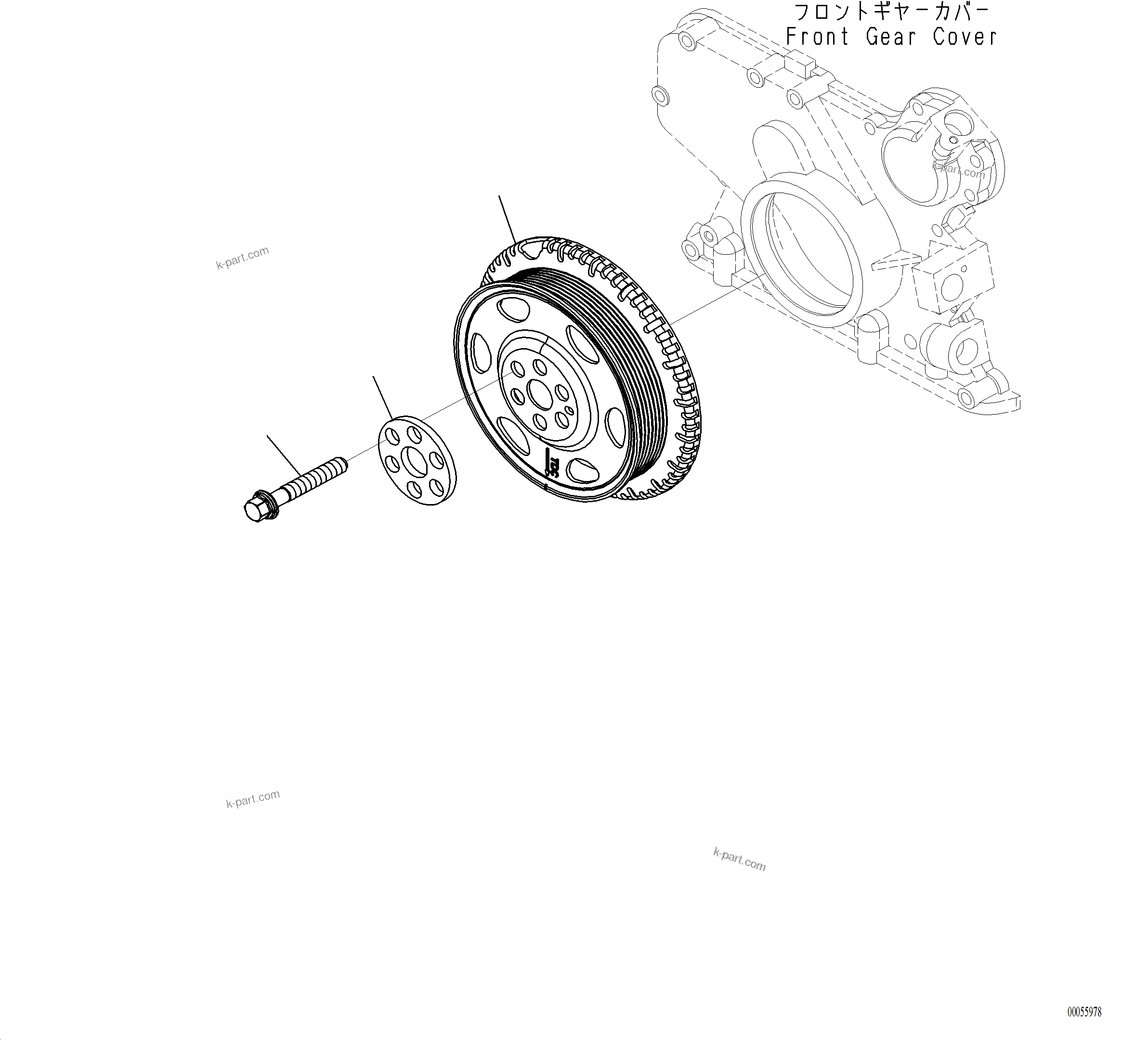 Komatsu parts book diagram for PC220LCi-12 S/N A15001: ADA00-001001 VIBRATION DAMPER