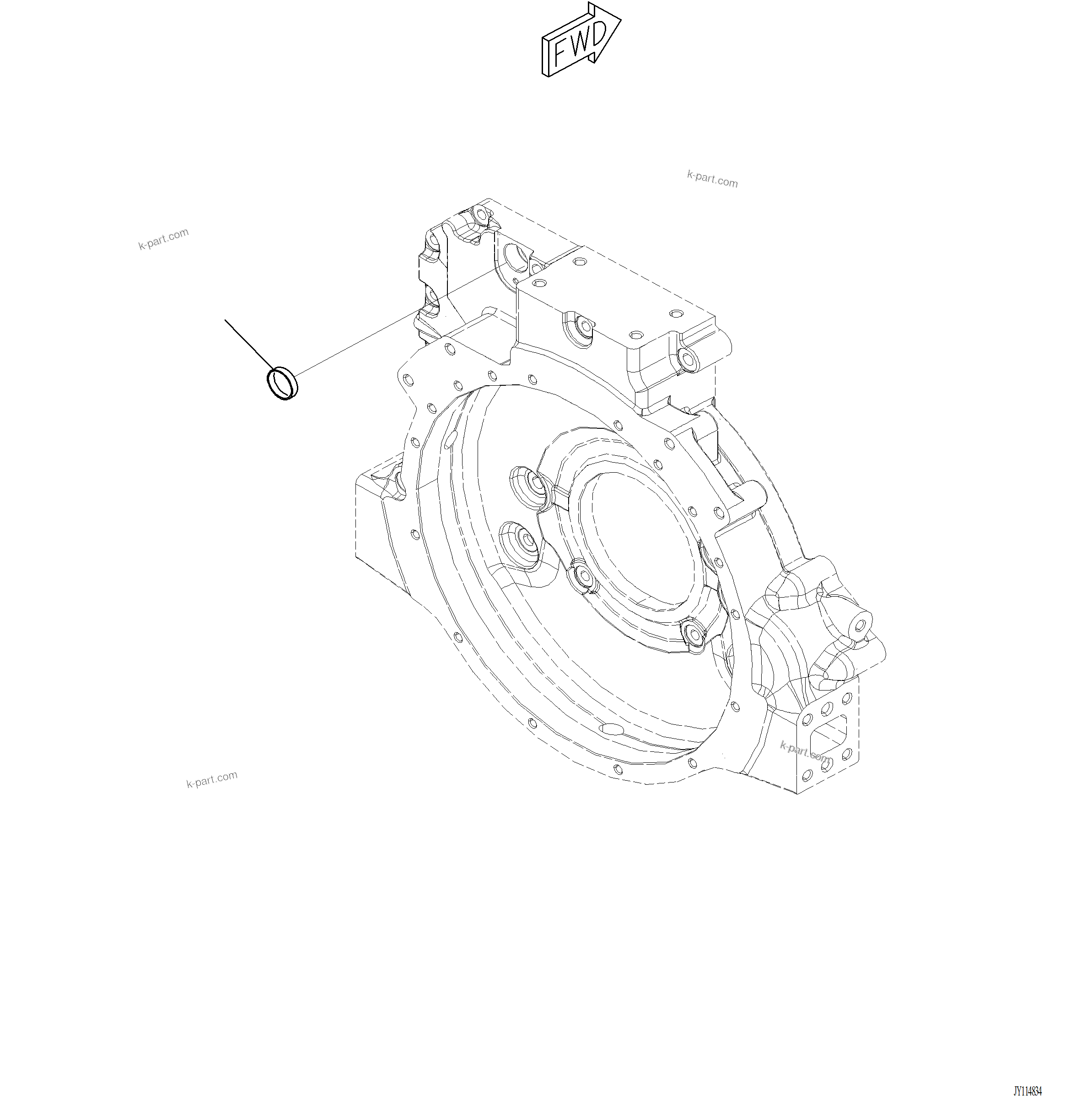 Komatsu parts book diagram for PC220LCi-12 S/N A15001: AFH20-001001 FLYWHEEL HOUSING PLUG