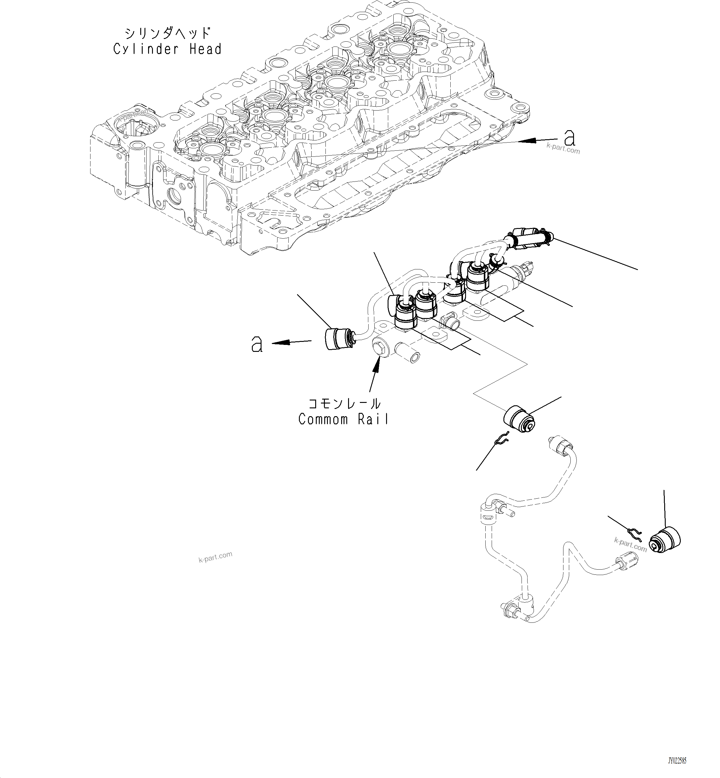 Komatsu parts book diagram for PC220LCi-12 S/N A15001: AFS20-001001 FUEL SYSTEM RELATED PARTS