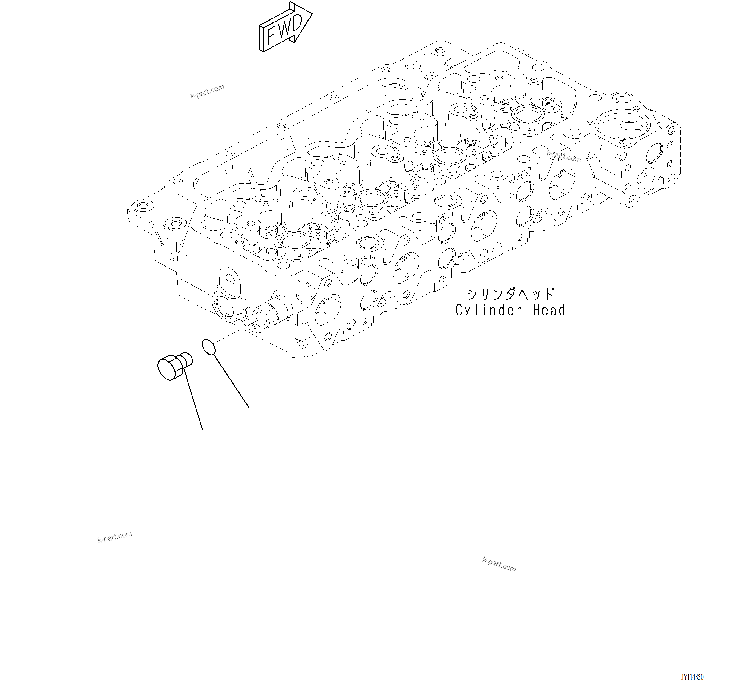 Komatsu parts book diagram for PC220LCi-12 S/N A15001: AHE10-001001 COOLANT ADAPTER