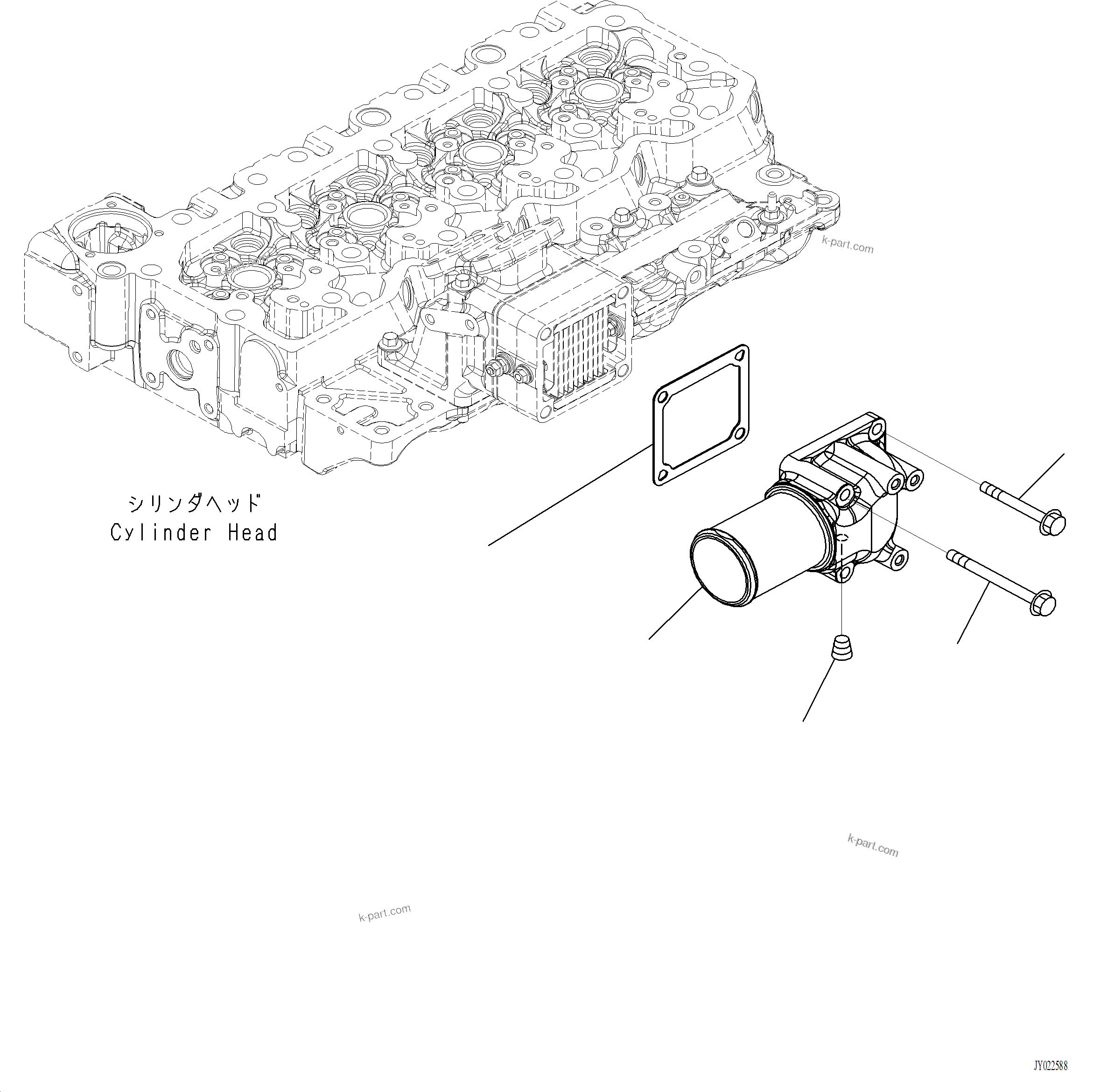 Komatsu parts book diagram for PC220LCi-12 S/N A15001: AIC00-001001 AIR INTAKE CONNECTOR