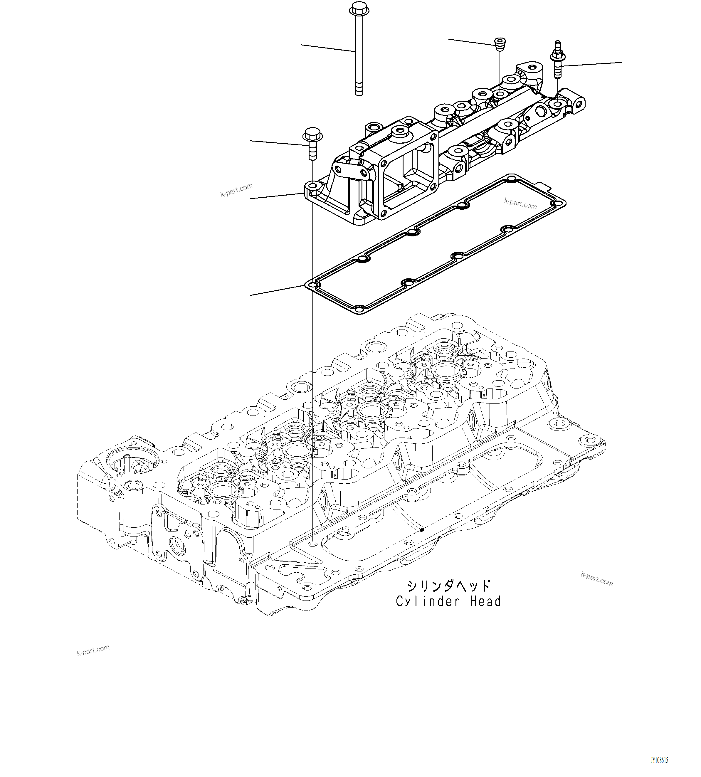 Komatsu parts book diagram for PC220LCi-12 S/N A15001: AIM00-001001 AIR INTAKE MANIFOLD