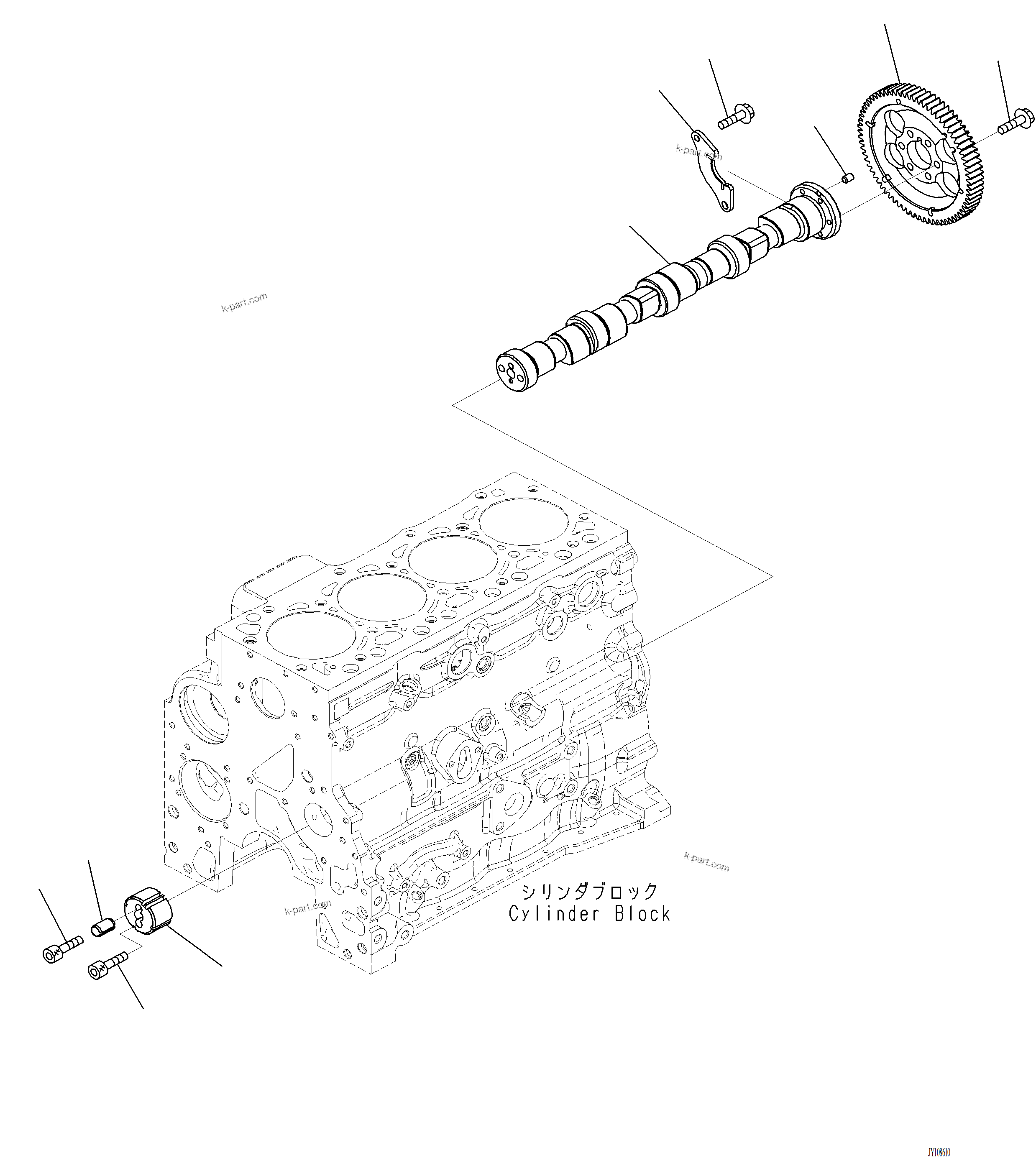 Komatsu parts book diagram for PC220LCi-12 S/N A15001: APP10-001001 PARTS PERFORMANCE CAMSHAFT