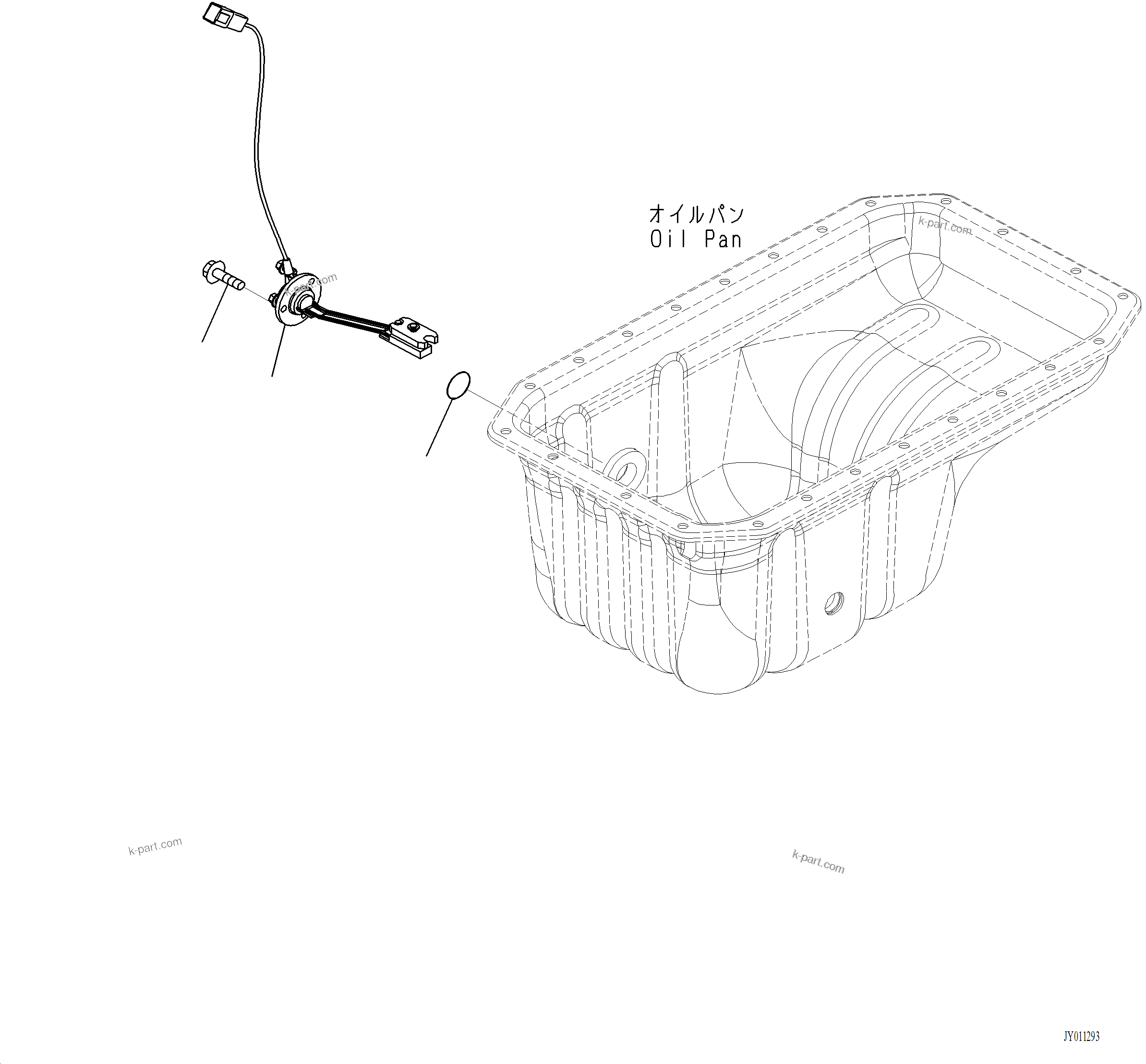 Komatsu parts book diagram for PC220LCi-12 S/N A15001: ASD00-001001 ENGINE OIL LEVEL SENSOR