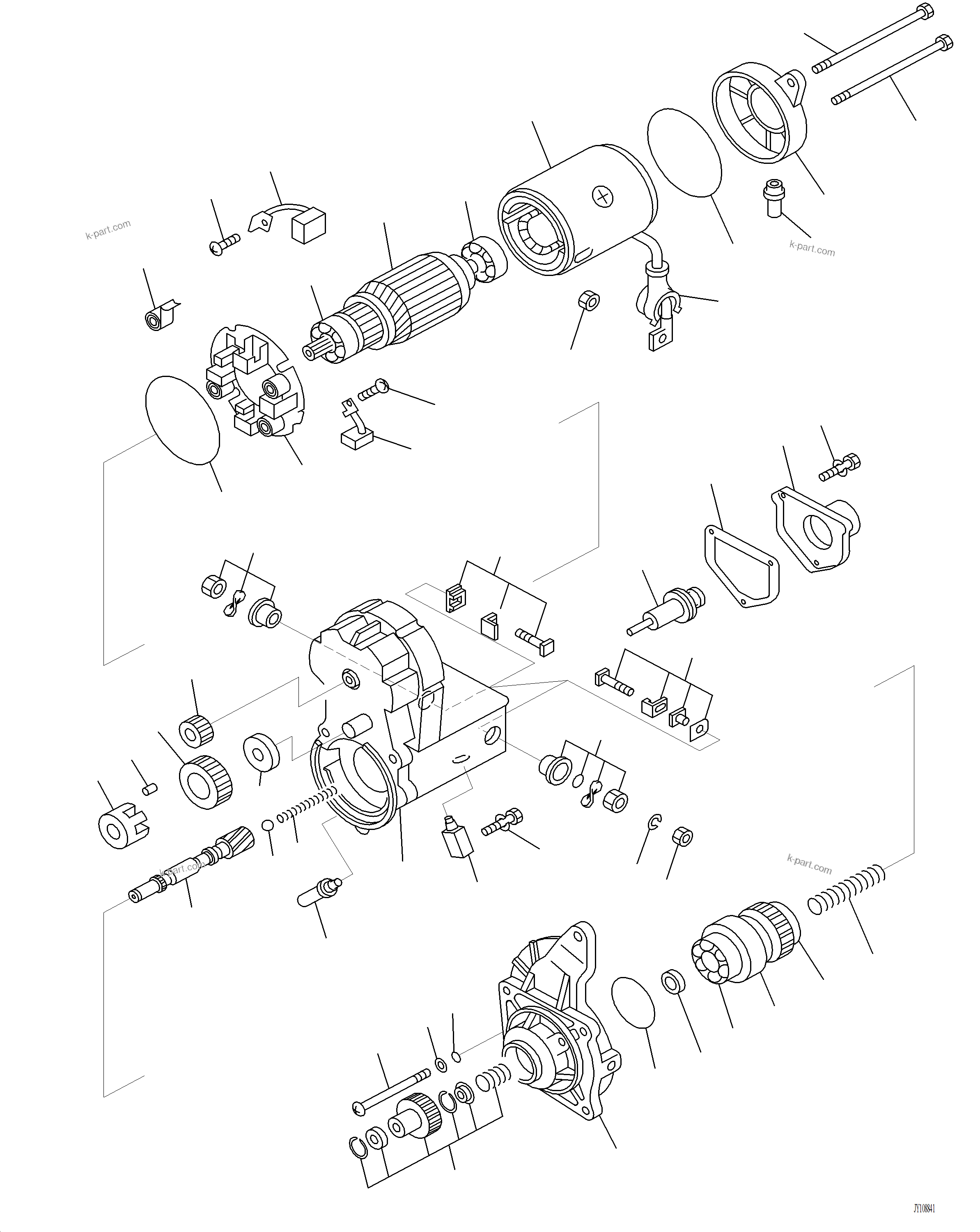 Komatsu parts book diagram for PC220LCi-12 S/N A15001: AST00-001001 STARTING MOTOR INNER PARTS (5.5KW)