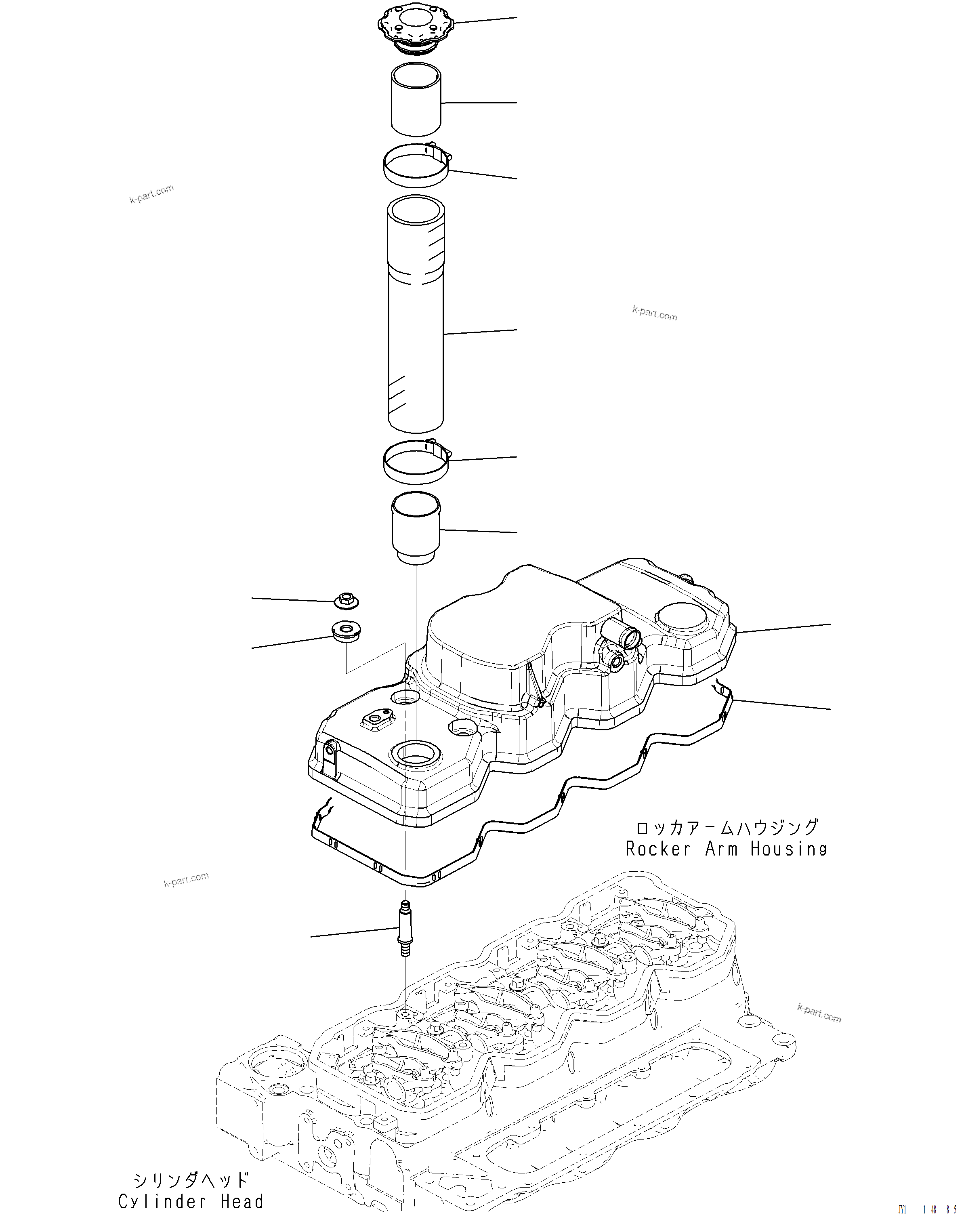 Komatsu parts book diagram for PC220LCi-12 S/N A15001: AVC00-001001 HEAD COVER