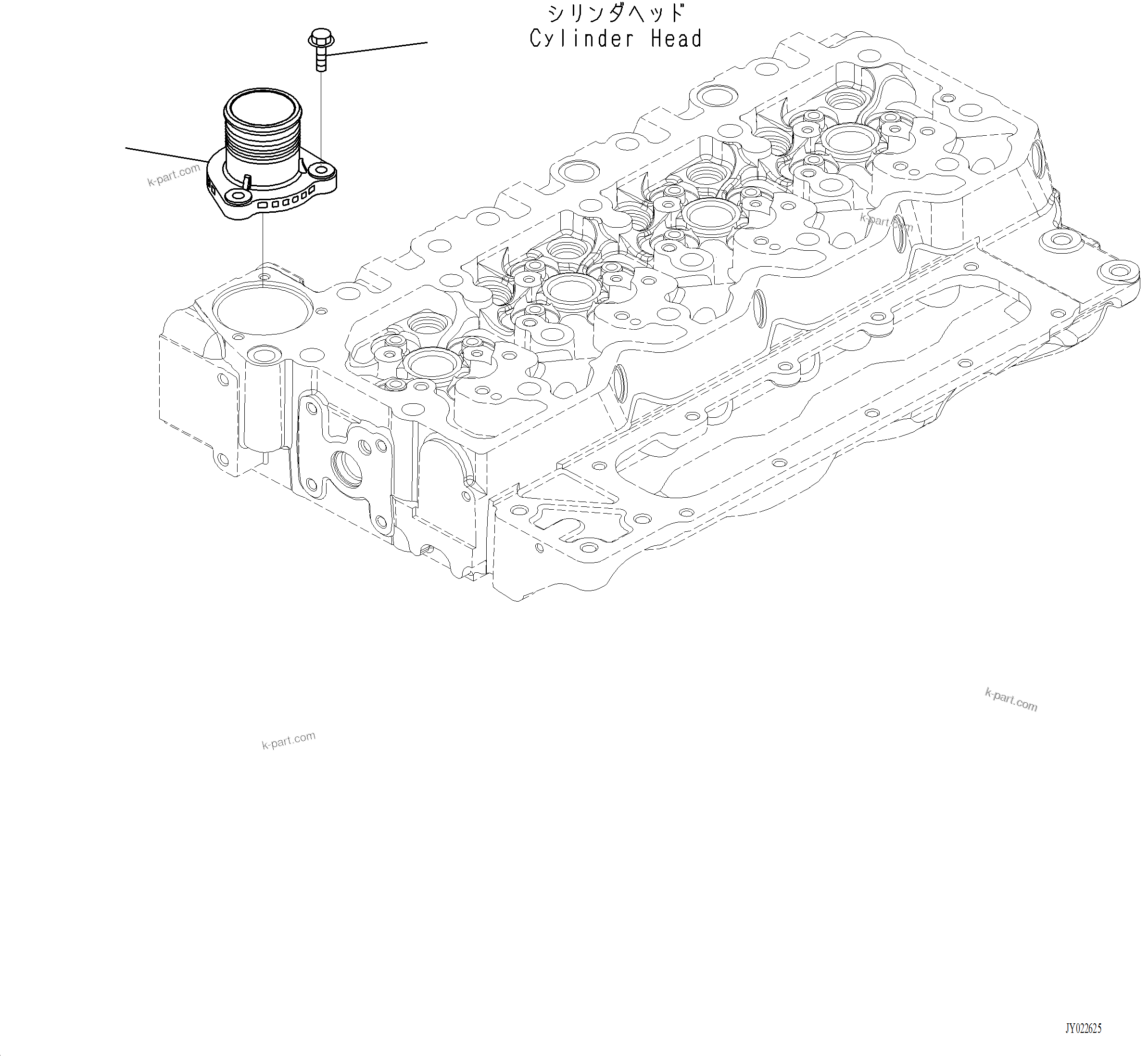 Komatsu parts book diagram for PC220LCi-12 S/N A15001: AWO00-001001 WATER OUTLET CONNECTOR
